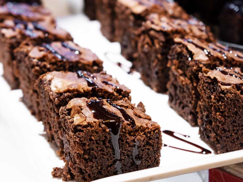 Double Chocolate Brownies on a white plate